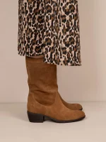 Botte Chaussette Γυναικείες Δερμάτινες Μπότες Κάμελ - Image 2
