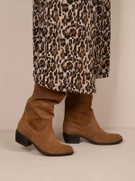 Botte Chaussette Γυναικείες Δερμάτινες Μπότες Κάμελ - Image 4