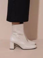 Botte Coco Γυναικεία Δερμάτινα Μποτάκια Εκρού