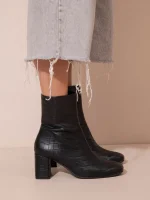 Botte Coco Noir Γυναικεία Δερμάτινα Μποτάκια Μαύρα - Image 5