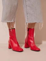 Botte Coco Rouge Γυναικεία Δερμάτινα Μποτάκια Κόκκινα