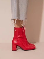 Botte Coco Rouge Γυναικεία Δερμάτινα Μποτάκια Κόκκινα - Image 2