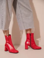 Botte Coco Rouge Γυναικεία Δερμάτινα Μποτάκια Κόκκινα - Image 3