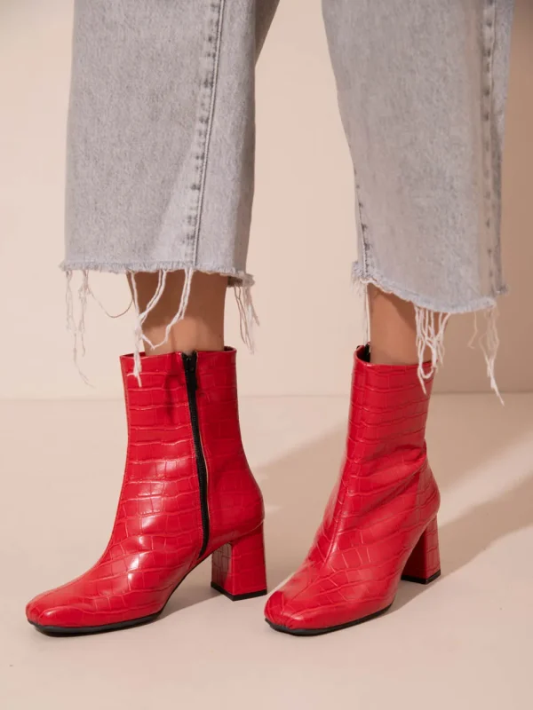 Botte Coco Rouge Γυναικεία Δερμάτινα Μποτάκια Κόκκινα - Image 5