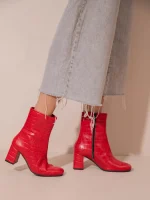 Botte Coco Rouge Γυναικεία Δερμάτινα Μποτάκια Κόκκινα - Image 6