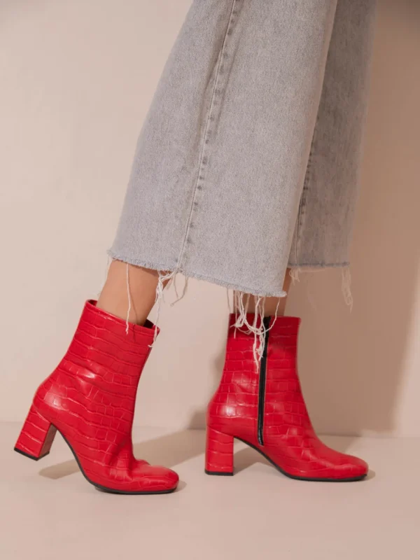 Botte Coco Rouge Γυναικεία Δερμάτινα Μποτάκια Κόκκινα - Image 6