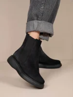 Botte Doux Noir Γυναικεία Δερμάτινα Μποτάκια Μαύρα - Image 3
