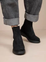Botte Doux Noir Γυναικεία Δερμάτινα Μποτάκια Μαύρα - Image 4
