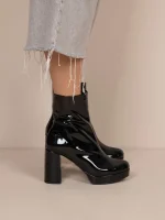 Botte Le Rond Noir Γυναικεία Δερμάτινα Μποτάκια Μαύρα - Image 2
