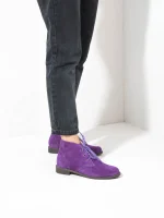 Canard Mauve - Γυναικεία Μποτάκια Δερμάτινα, Μωβ - Image 3