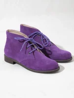 Canard Mauve - Γυναικεία Μποτάκια Δερμάτινα, Μωβ - Image 6