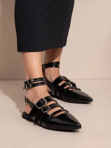 Crochet Noir Γυναικεία Δερμάτινα Mules Μαύρα