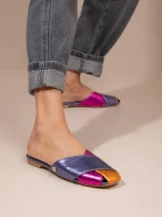 Gaze Multi Γυναικεία Δερμάτινα Mules Πολύχρωμα