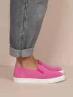 Finess Fuchsia Γυναικεία Δερμάτινα Sneakers Φούξια - Image 3