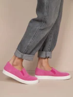 Finess Fuchsia Γυναικεία Δερμάτινα Sneakers Φούξια - Image 4