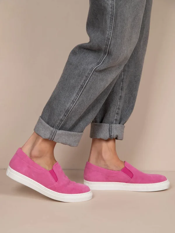 Finess Fuchsia Γυναικεία Δερμάτινα Sneakers Φούξια - Image 4
