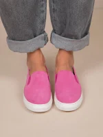Finess Fuchsia Γυναικεία Δερμάτινα Sneakers Φούξια - Image 5