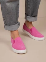 Finess Fuchsia Γυναικεία Δερμάτινα Sneakers Φούξια - Image 6