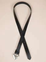 Triangle Dargent Γυναικεία Δερμάτινη Ζώνη Μαύρη - Image 3