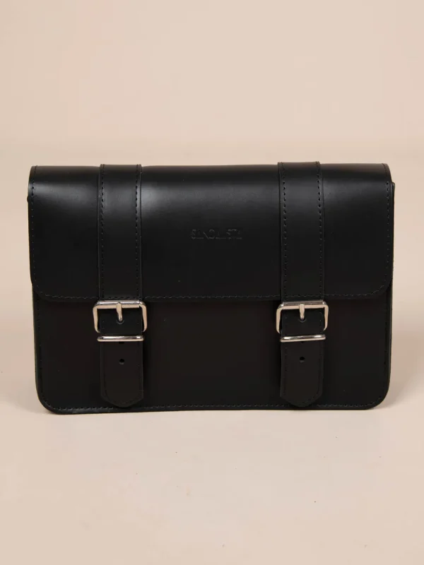 Post Bag Γυναικεία Δερμάτινη Χειροποίητη Τσάντα Μαύρη - Image 3