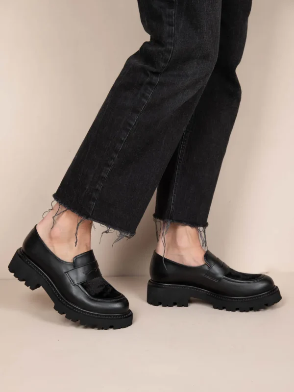 Flaneurs Noir Γυναικεία Δερμάτινα Loafers Μαύρα - Image 4