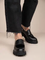 Flaneurs Noir Γυναικεία Δερμάτινα Loafers Μαύρα - Image 2