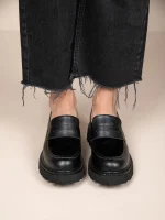 Flaneurs Noir Γυναικεία Δερμάτινα Loafers Μαύρα - Image 3
