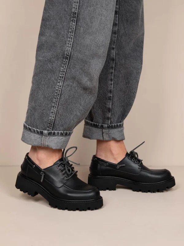 Foret Noir Γυναικεία Δερμάτινα Loafers Μαύρα - Image 2