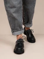 Foret Noir Γυναικεία Δερμάτινα Loafers Μαύρα - Image 4