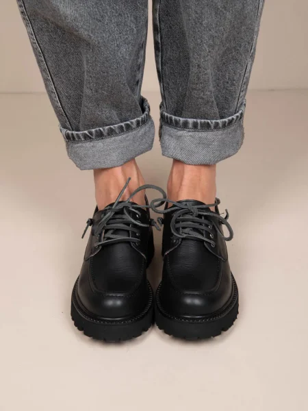 Foret Noir Γυναικεία Δερμάτινα Loafers Μαύρα