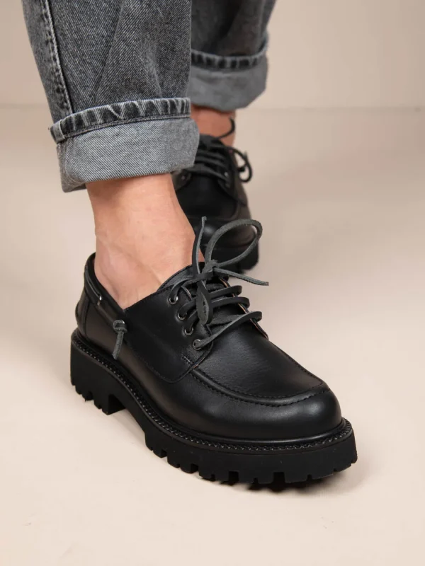 Foret Noir Γυναικεία Δερμάτινα Loafers Μαύρα - Image 3