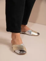 Gaze Metal Γυναικεία Δερμάτινα Mules Μεταλλικά - Image 3