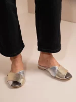 Gaze Metal Γυναικεία Δερμάτινα Mules Μεταλλικά - Image 6