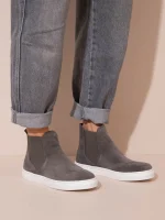 Botte Finess Gray Γυναικεία Δερμάτινα Μποτάκια Γκρι Σκούρο - Image 2