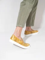 Finess Jaune, Δερμάτινα Sneakers Κίτρινο - Image 4