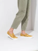 Finess Jaune, Δερμάτινα Sneakers Κίτρινο - Image 6