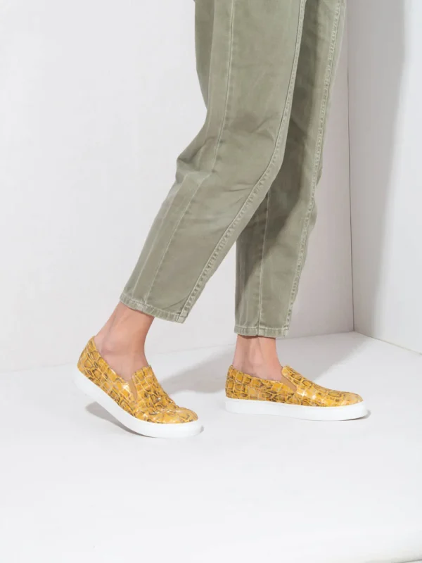 Finess Jaune, Δερμάτινα Sneakers Κίτρινο - Image 6