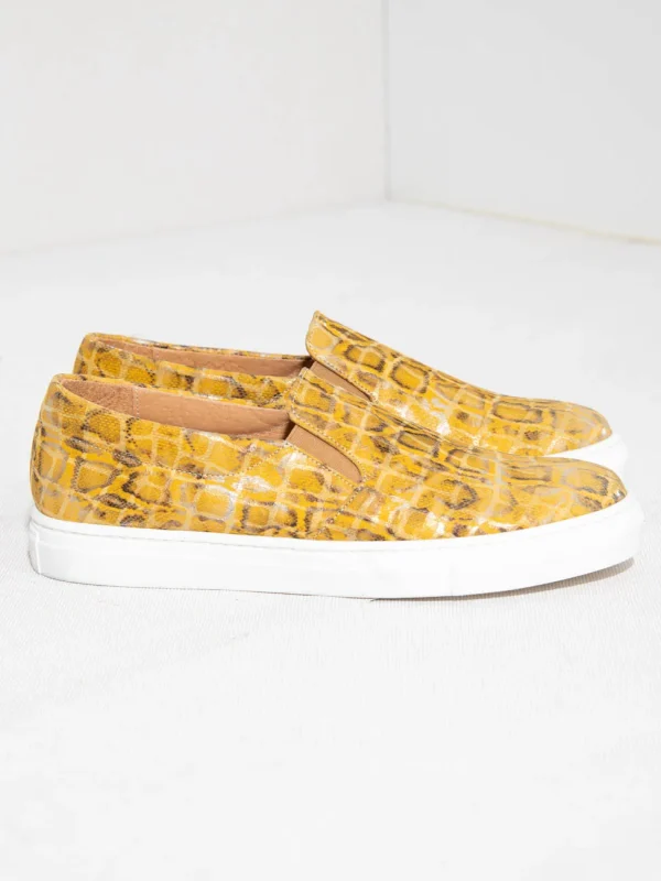 Finess Jaune, Δερμάτινα Sneakers Κίτρινο - Image 7