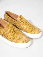 Finess Jaune, Δερμάτινα Sneakers Κίτρινο - Image 8
