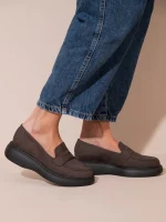 Flaneurs Γυναικεία Δερμάτινα Loafers Καφέ - Image 2