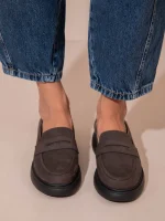 Flaneurs Γυναικεία Δερμάτινα Loafers Καφέ - Image 3