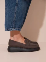 Flaneurs Γυναικεία Δερμάτινα Loafers Καφέ - Image 4