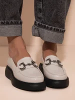 Flaneurs Nude Γυναικεία Δερμάτινα Loafers Εκρού
