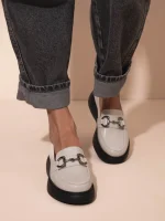 Flaneurs Nude Γυναικεία Δερμάτινα Loafers Εκρού - Image 4