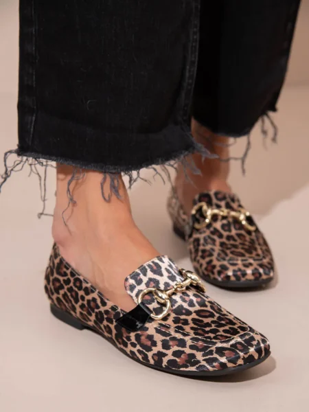 Le Moccasin Leo Γυναικεία Δερμάτινα Μοκασίνια Λεοπάρ