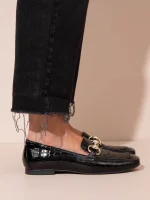 Le Moccasin Noir Γυναικεία Δερμάτινα Μοκασίνια Μαύρα - Image 2