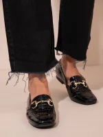 Le Moccasin Noir Γυναικεία Δερμάτινα Μοκασίνια Μαύρα - Image 3