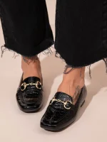 Le Moccasin Noir Γυναικεία Δερμάτινα Μοκασίνια Μαύρα - Image 6