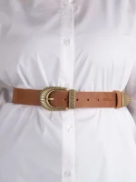 Lignes Marron Γυναικεία Δερμάτινη Ζώνη Καφέ - Image 2