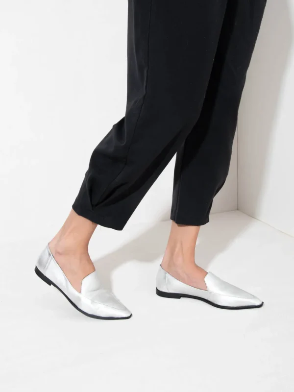 Manchot Dargent- Γυναικεία Loafers, Ασημί - Image 1